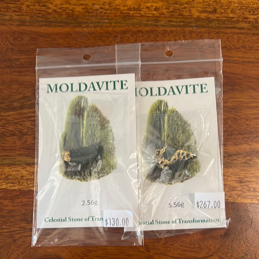 Moldavite Pendent Gold Clasp