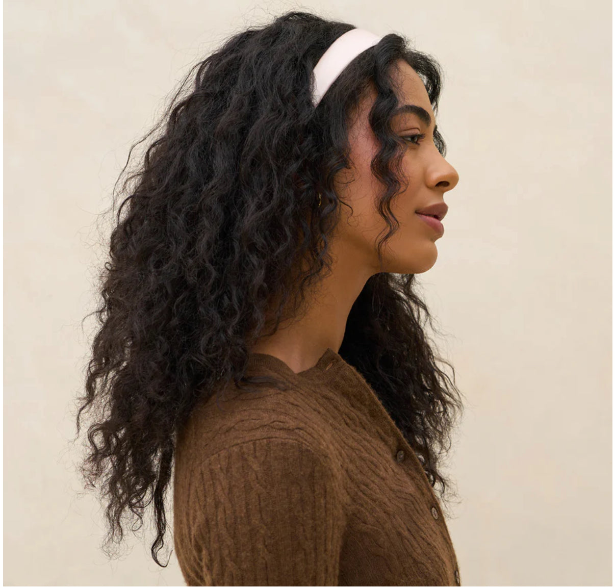 Recycled Fabric Satin & Velvet Headbands 2pc Set - Neutrals