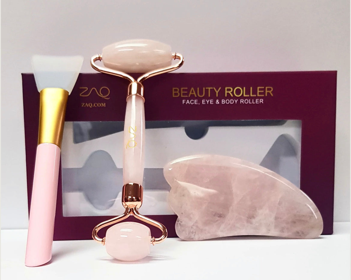 Rose Quartz Set Gua Sha Roller