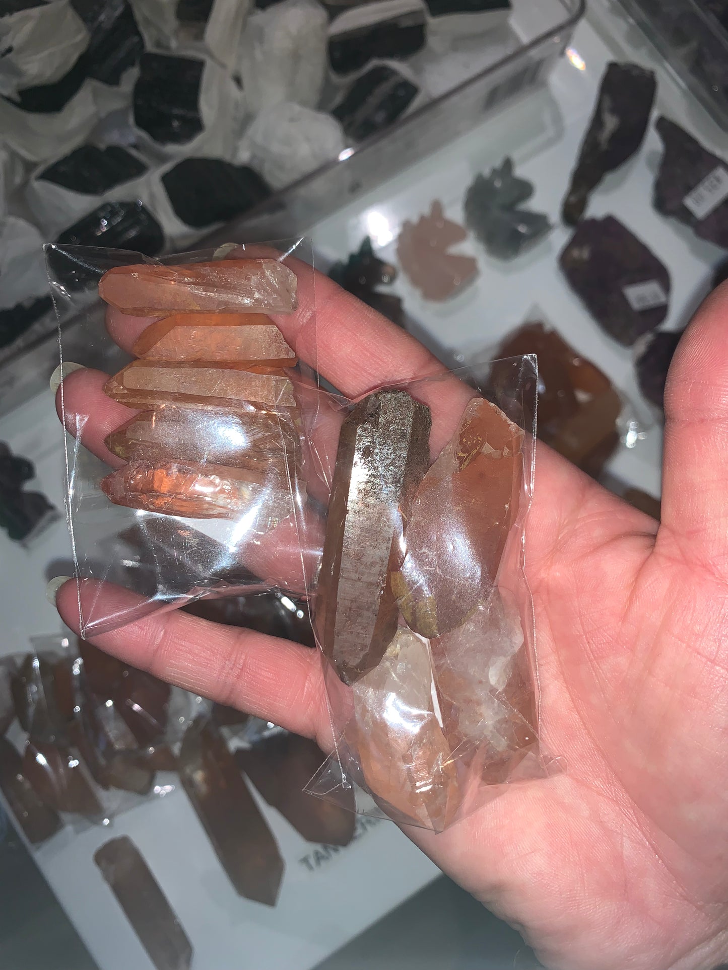 Tangerine Lemurian Quartz Points