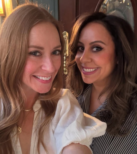 Two glowing Trin Spa clients smiling post-microneedling series, showcasing smooth, radiant, rejuvenated skin after completing their personalized collagen-induction treatments.”