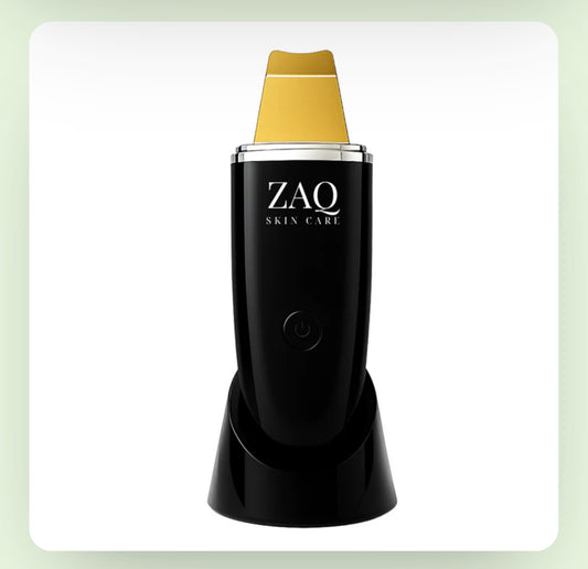 ZAQ CLNS 24K Gold Ultrasonic Skin Scrub Spatula with Built-In Mist