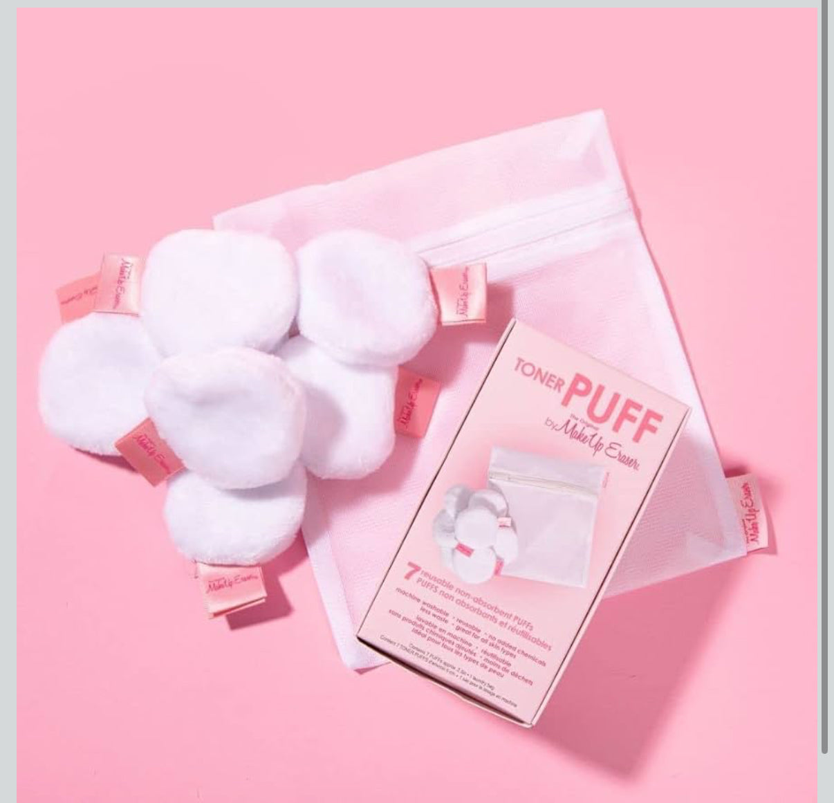 MakeUp Eraser Toner Puff 7pc Set