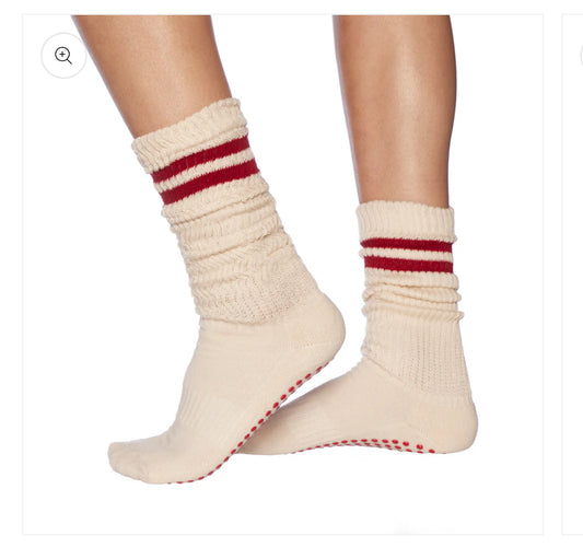 Red Strip Cloud Grill Socks