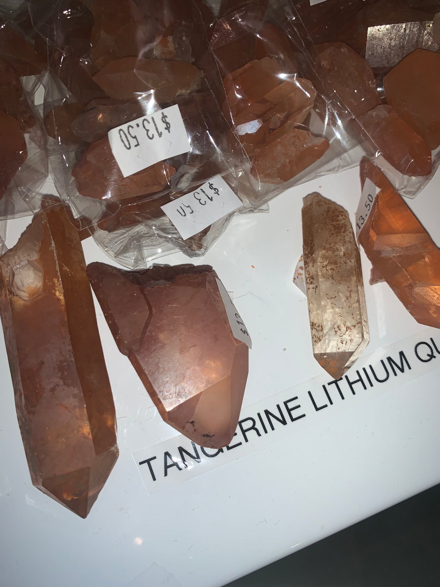 Tangerine Lemurian Quartz Points